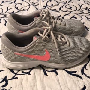 Nike Grey and White Sneakers